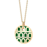 L'Arc de DAVIDOR Pendant GM, 18k Yellow Gold with Lacquered Ceramic and Porta Diamonds - DAVIDOR