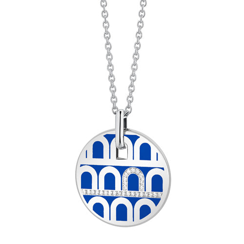 L'Arc de DAVIDOR Pendant GM, 18k White Gold with Lacquered Ceramic and Porta Diamonds - DAVIDOR