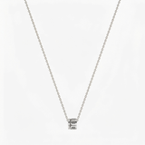 L'Arc de DAVIDOR Necklace with 1 Mini Bead, 18k White Gold with Satin Finish - DAVIDOR