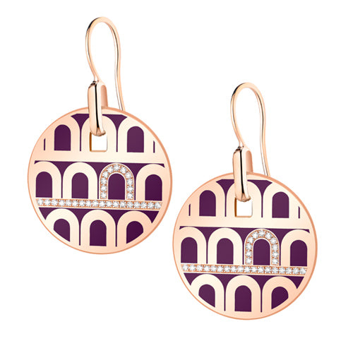 L'Arc de DAVIDOR Pendant Earring GM, 18k Rose Gold with Lacquered Ceramic and Porta Diamonds - DAVIDOR