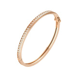 L’Arc de DAVIDOR Bangle Mini, 18k Rose Gold with Satin Finish and Brilliant Diamonds, inspired by handcrafted Paris jewelry, shown on a white background.