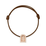 L'Arc Voyage Charm GM, 18k Rose Gold with Colisée Diamonds on Silk Cord - DAVIDOR