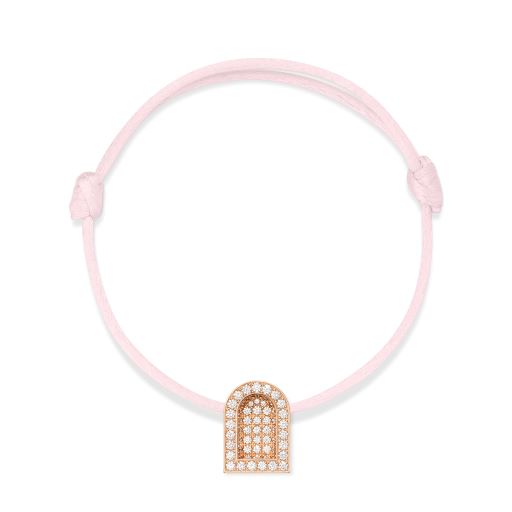 L'Arc Voyage Charm GM, 18k Rose Gold with Colisée Diamonds on Silk Cord - DAVIDOR