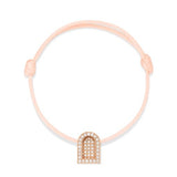 L'Arc Voyage Charm GM, 18k Rose Gold with Colisée Diamonds on Silk Cord - DAVIDOR