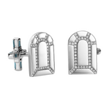 Arch Florale Cufflink, 18k White Gold with DAVIDOR Arch Cut Aquamarines and Brilliant Diamonds - DAVIDOR