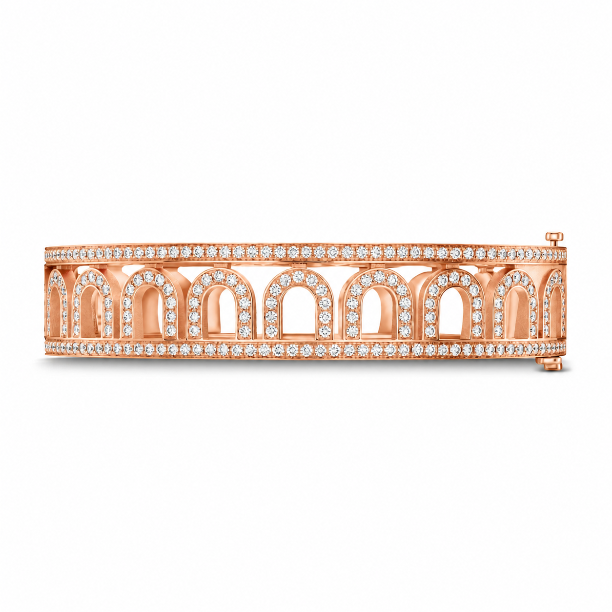 L'Arc Treille Bangle GM, 18k Rose Gold with Palais Diamonds - DAVIDOR