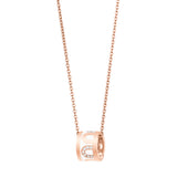 L'Arc de DAVIDOR Bead, 18k Rose Gold with Lacquered Ceramic and Colonnato Diamonds