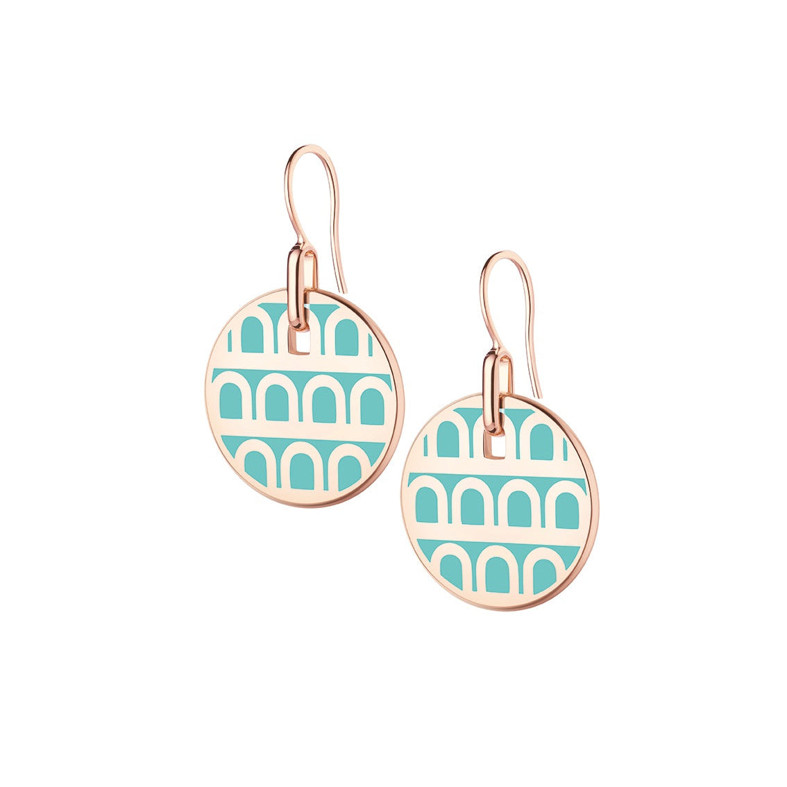 Sur-Mesure L'Arc de DAVIDOR Pendant Earring PM, 18k Rose Gold with Palm Beach Lacquered Ceramic - DAVIDOR