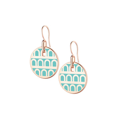 Sur-Mesure L'Arc de DAVIDOR Pendant Earring PM, 18k Rose Gold with Palm Beach Lacquered Ceramic - DAVIDOR