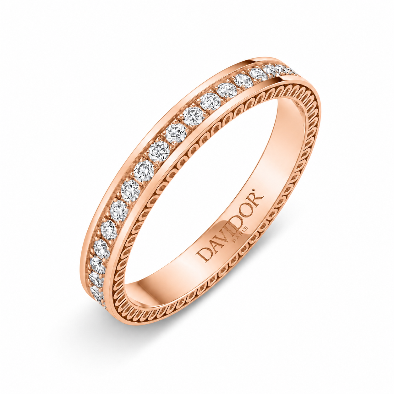 L'Arc Détail Ring PM, 18k Rose Gold with Brilliant Diamonds - DAVIDOR