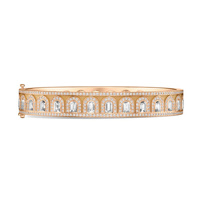 L'Arc Deco Bangle, 18k Rose Gold with DAVIDOR Arch Cut Diamonds and Brilliant Diamonds - DAVIDOR