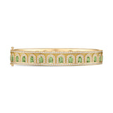 L'Arc Deco Bangle in 18k Yellow Gold with DAVIDOR Arch Cut Green Tourmalines and Brilliant Diamonds - DAVIDOR