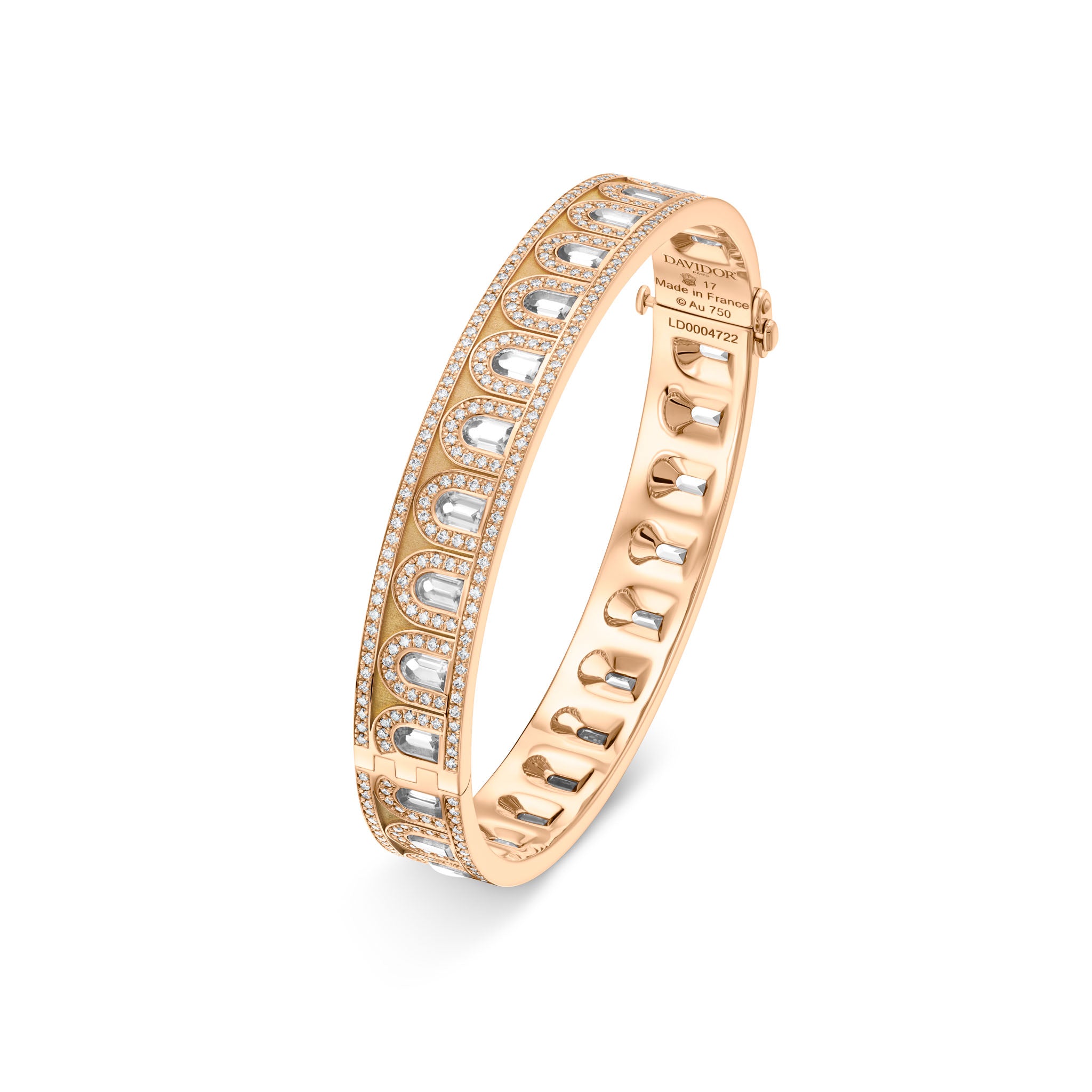 L'Arc Deco Bangle, 18k Rose Gold with DAVIDOR Arch Cut Diamonds and Brilliant Diamonds - DAVIDOR