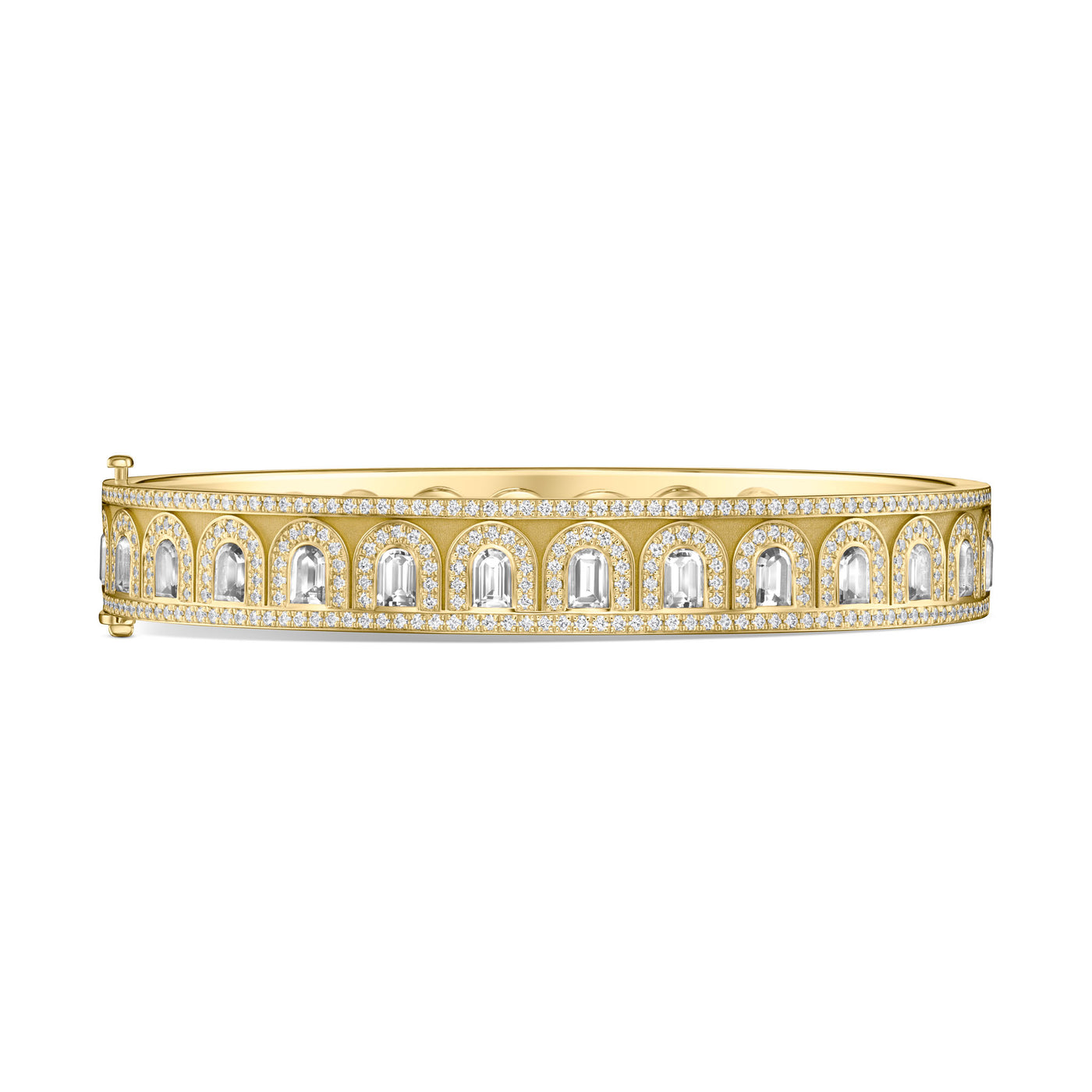 L'Arc Deco Bangle, 18k Yellow Gold with DAVIDOR Arch Cut Diamonds and Brilliant Diamonds - DAVIDOR