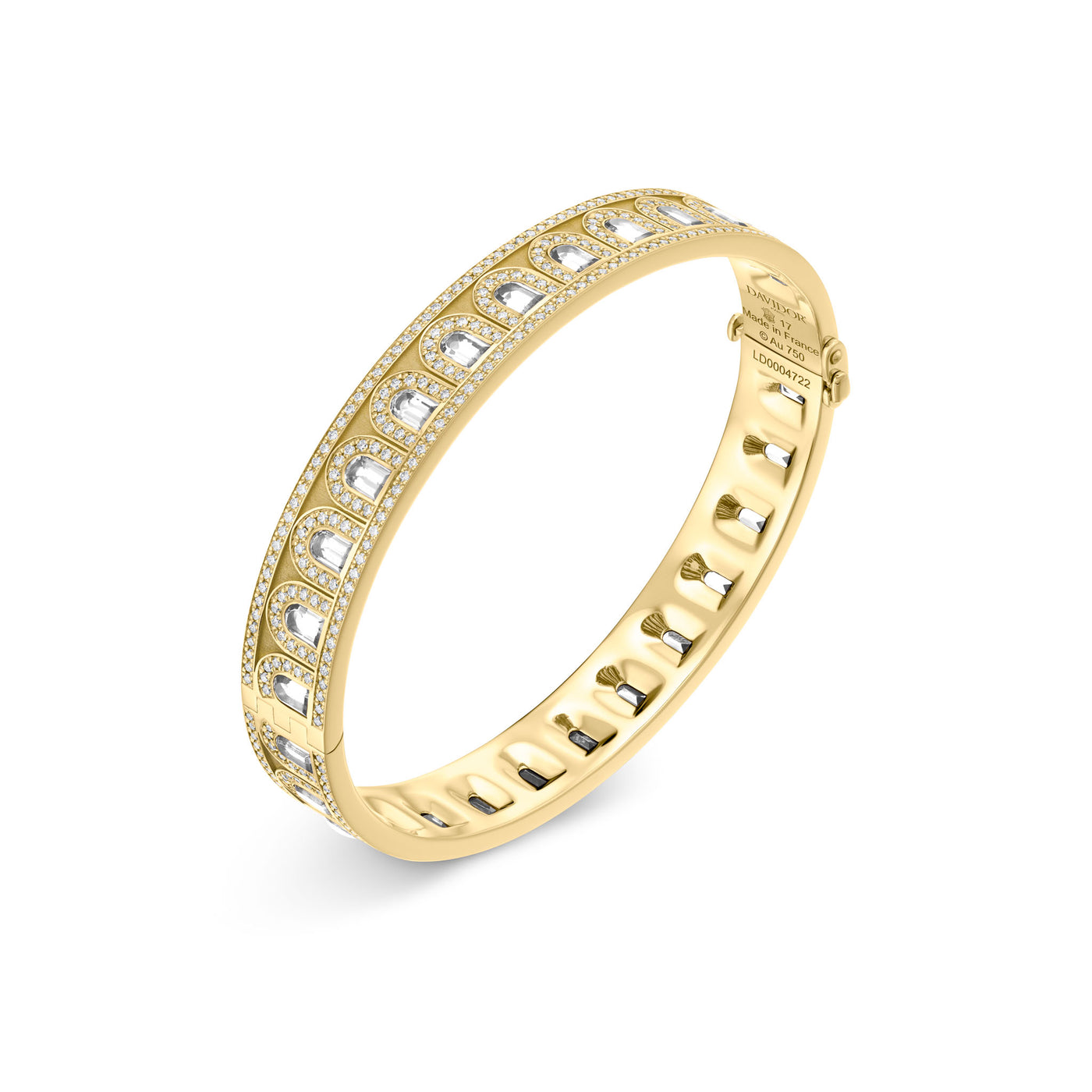 L'Arc Deco Bangle, 18k Yellow Gold with DAVIDOR Arch Cut Diamonds and Brilliant Diamonds - DAVIDOR