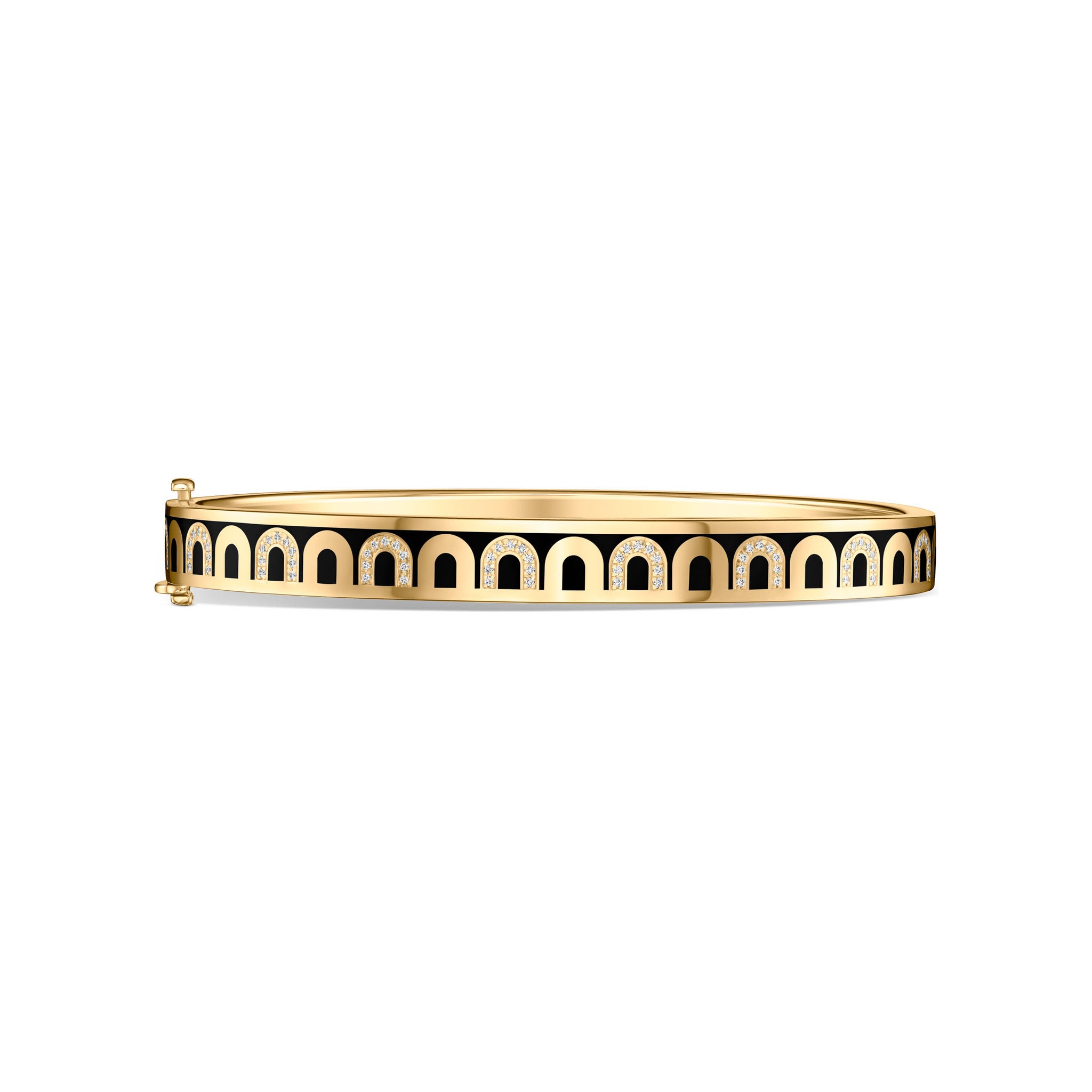 L'Arc de DAVIDOR Bangle PM, 18k Yellow Gold with Lacquered Ceramic and Colonnato Diamonds - DAVIDOR