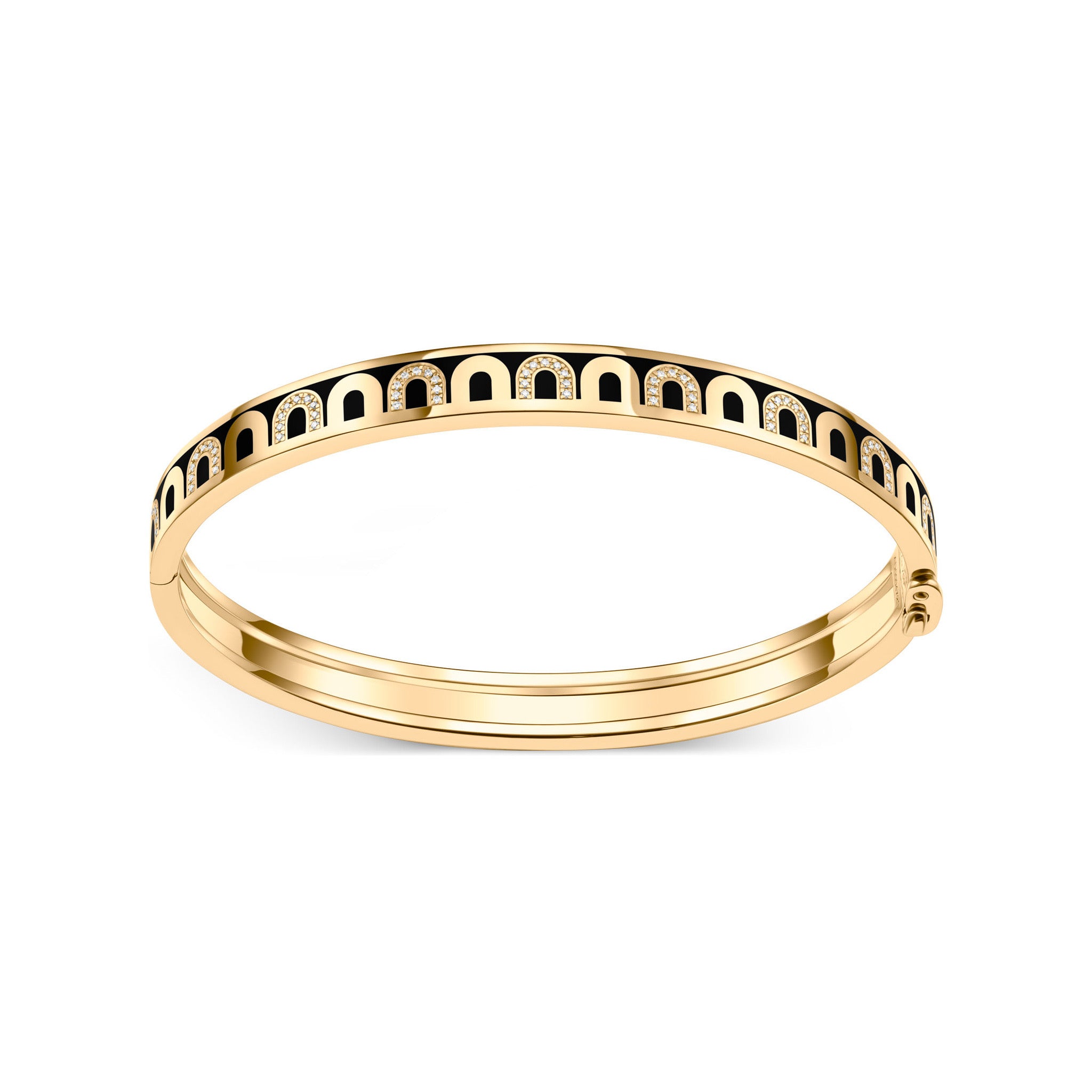 L'Arc de DAVIDOR Bangle PM, 18k Yellow Gold with Lacquered Ceramic and Colonnato Diamonds - DAVIDOR