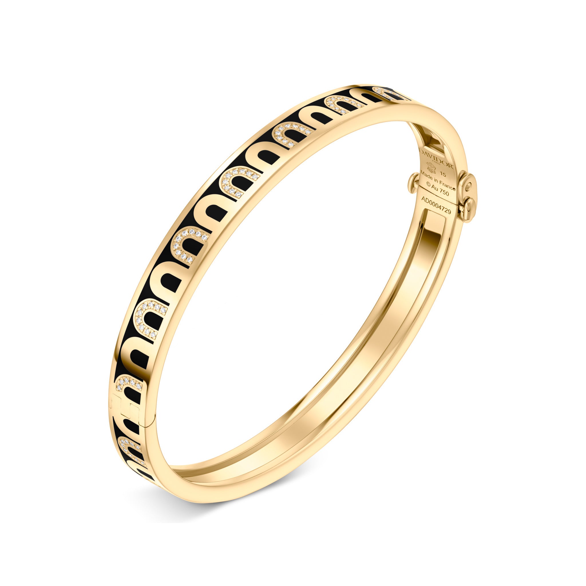 L'Arc de DAVIDOR Bangle PM, 18k Yellow Gold with Lacquered Ceramic and Colonnato Diamonds - DAVIDOR