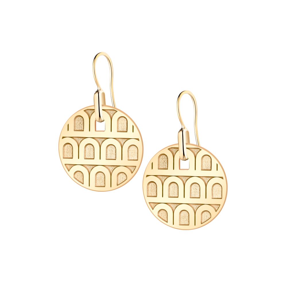 L'Arc de DAVIDOR Pendant Earring PM, 18k Yellow Gold with Satin Finish - DAVIDOR