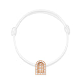 L'Arc Voyage Charm GM, 18k Rose Gold with Colisée Diamonds on Silk Cord - DAVIDOR