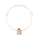 L'Arc Voyage Charm GM, 18k Rose Gold with Colisée Diamonds on Silk Cord - DAVIDOR