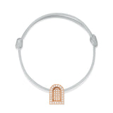 L'Arc Voyage Charm GM, 18k Rose Gold with Colisée Diamonds on Silk Cord - DAVIDOR