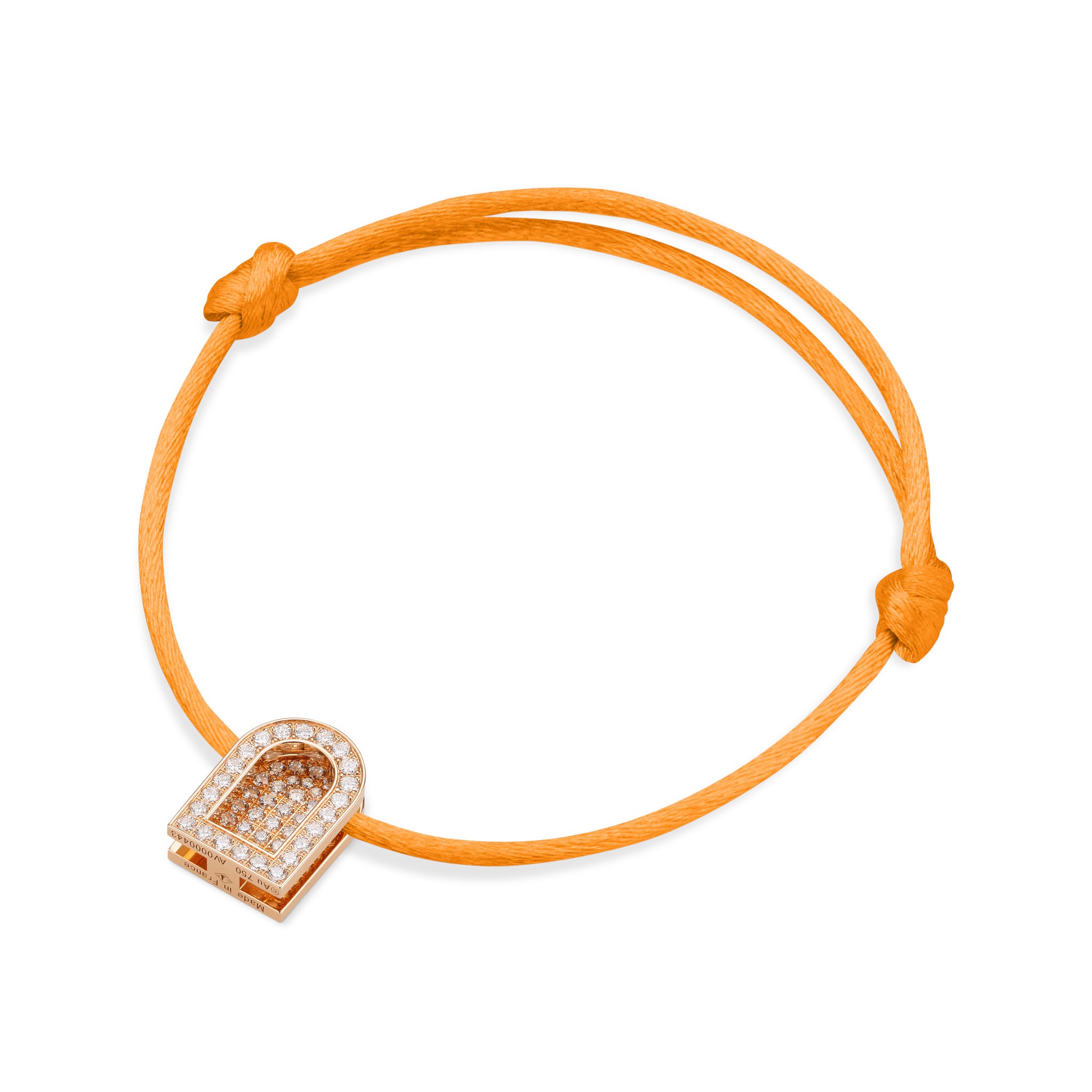 L'Arc Voyage Charm GM, 18k Rose Gold with Colisée Diamonds on Silk Cord - DAVIDOR