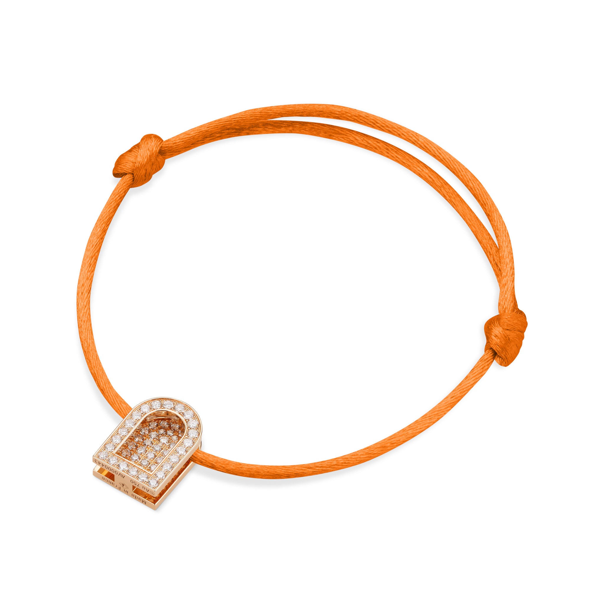 L'Arc Voyage Charm GM, 18k Rose Gold with Colisée Diamonds on Silk Cord - DAVIDOR