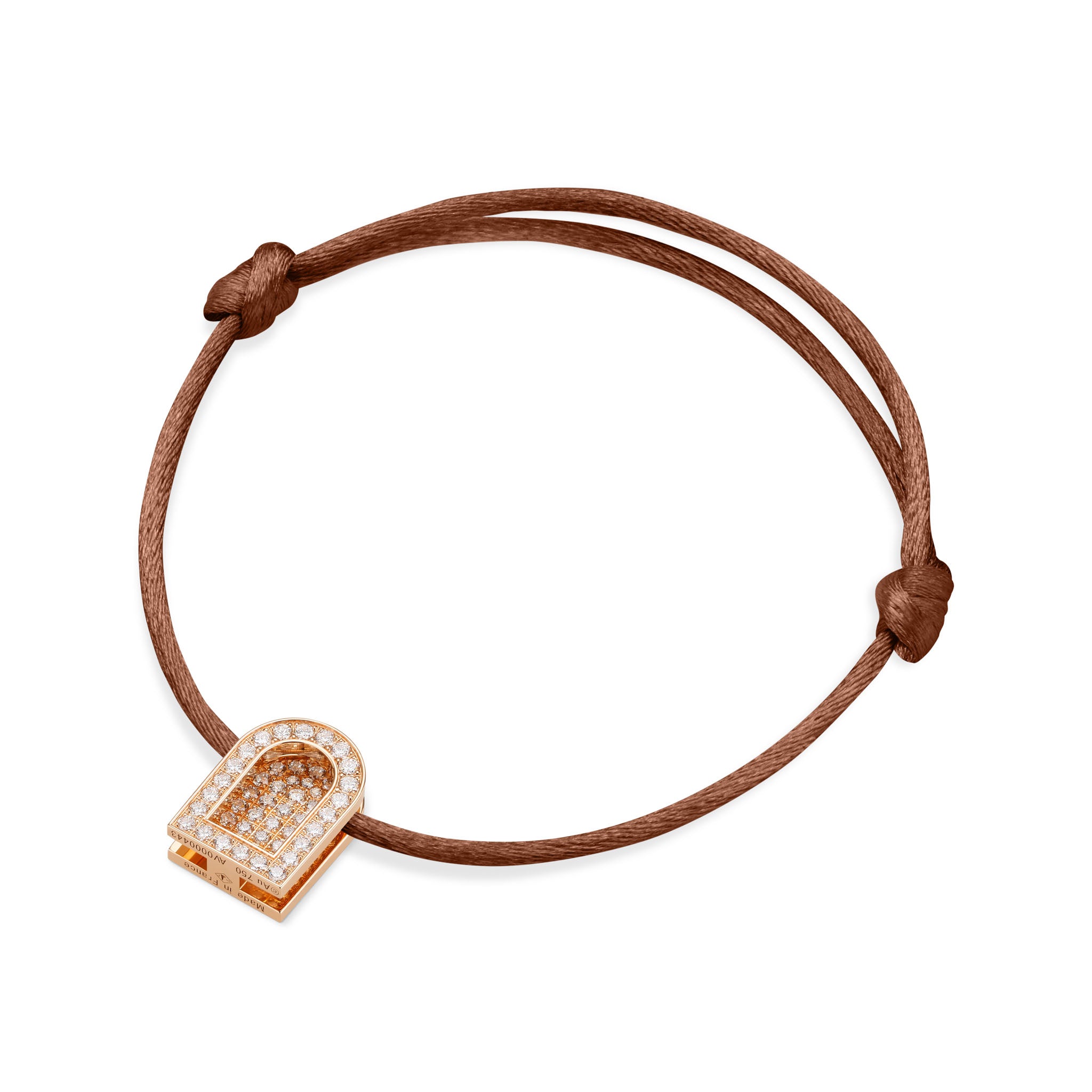 L'Arc Voyage Charm GM, 18k Rose Gold with Colisée Diamonds on Silk Cord - DAVIDOR