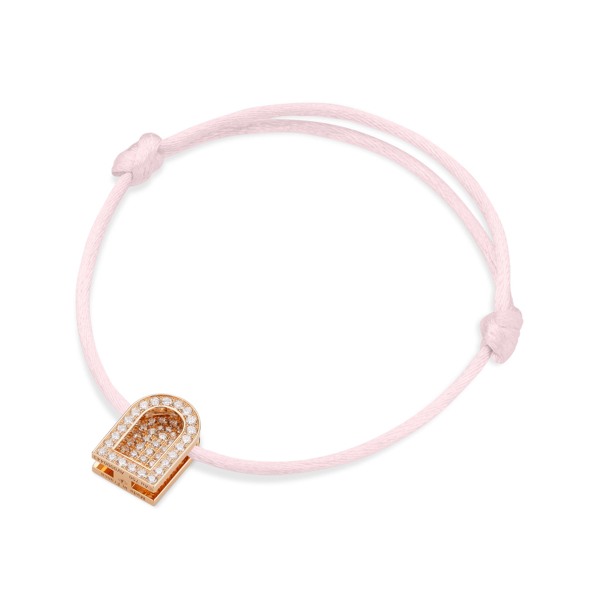 L'Arc Voyage Charm GM, 18k Rose Gold with Colisée Diamonds on Silk Cord - DAVIDOR