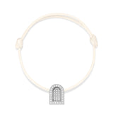 L'Arc Voyage Charm GM, 18k White Gold with Colisée Diamonds on Silk Cord - DAVIDOR