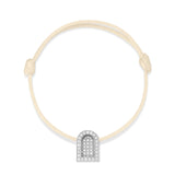 L'Arc Voyage Charm GM, 18k White Gold with Colisée Diamonds on Silk Cord - DAVIDOR