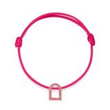 L'Arc Voyage Charm MM, 18k Rose Gold with Galerie Pink Sapphires on Silk Cord - DAVIDOR