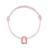 L'Arc Voyage Charm MM, 18k Rose Gold with Galerie Pink Sapphires on Silk Cord - DAVIDOR