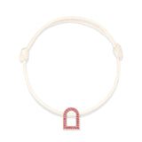 L'Arc Voyage Charm MM, 18k Rose Gold with Galerie Pink Sapphires on Silk Cord - DAVIDOR