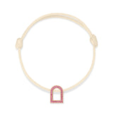 L'Arc Voyage Charm MM, 18k Rose Gold with Galerie Pink Sapphires on Silk Cord - DAVIDOR