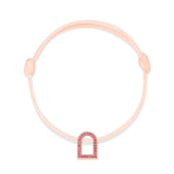 L'Arc Voyage Charm MM, 18k Rose Gold with Galerie Pink Sapphires on Silk Cord - DAVIDOR