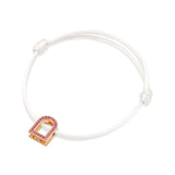 L'Arc Voyage Charm MM, 18k Rose Gold with Galerie Pink Sapphires on Silk Cord - DAVIDOR