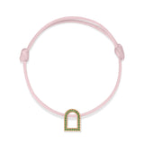 L'Arc Voyage Charm MM, 18k Rose Gold with Galerie Tsavorites on Silk Cord - DAVIDOR