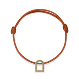 L'Arc Voyage Charm MM, 18k Rose Gold with Galerie Tsavorites on Silk Cord - DAVIDOR