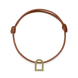 L'Arc Voyage Charm MM, 18k Rose Gold with Galerie Tsavorites on Silk Cord - DAVIDOR