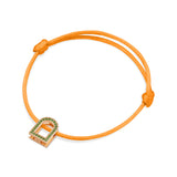 L'Arc Voyage Charm MM, 18k Rose Gold with Galerie Tsavorites on Silk Cord - DAVIDOR