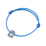 L'Arc Voyage Charm MM, 18k White Gold with Galerie Blue Sapphires on Silk Cord - DAVIDOR