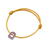 L'Arc Voyage Charm MM, 18k White Gold with Galerie Rubies on Silk Cord - DAVIDOR