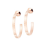 L'Arc de DAVIDOR Creole Earring MM, 18k Rose Gold with Lacquered Ceramic - DAVIDOR