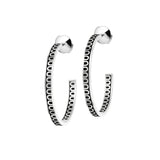 L'Arc de DAVIDOR Creole Earring MM, 18k White Gold with Lacquered Ceramic - DAVIDOR