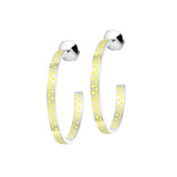 L'Arc de DAVIDOR Creole Earring MM, 18k White Gold with Lacquered Ceramic - DAVIDOR