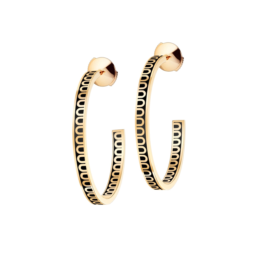 L'Arc de DAVIDOR Creole Earring MM, 18k Yellow Gold with Lacquered Ceramic - DAVIDOR