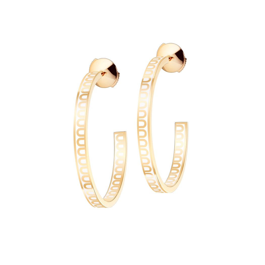 L'Arc de DAVIDOR Creole Earring MM, 18k Yellow Gold with Lacquered Ceramic - DAVIDOR