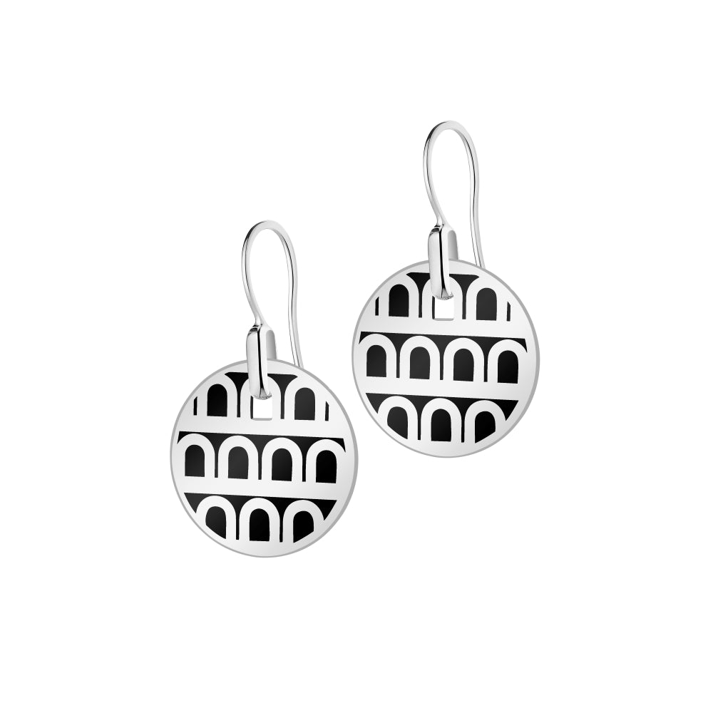 L'Arc de DAVIDOR Pendant Earring PM, 18k White Gold with Lacquered Ceramic - DAVIDOR